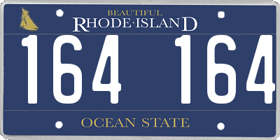 RI license plate 164164
