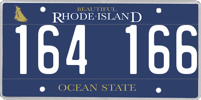 RI license plate 164166