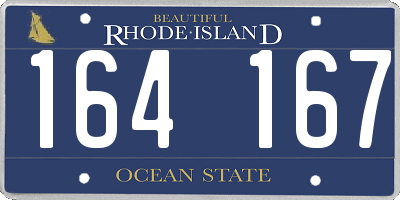 RI license plate 164167