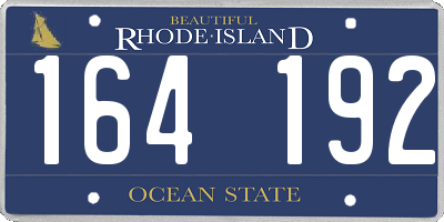 RI license plate 164192