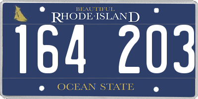 RI license plate 164203