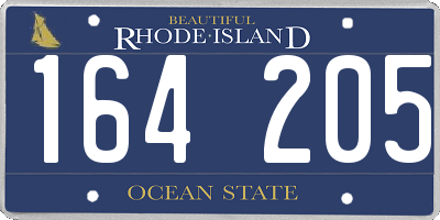 RI license plate 164205