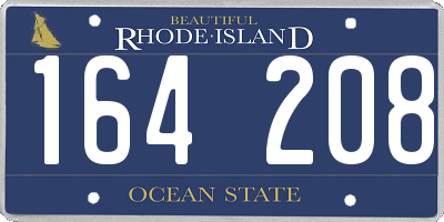 RI license plate 164208