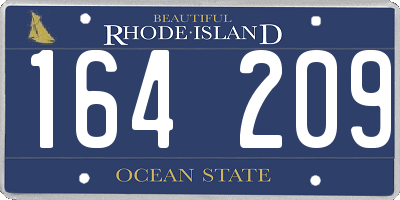 RI license plate 164209