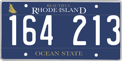 RI license plate 164213