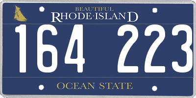 RI license plate 164223