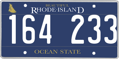 RI license plate 164233