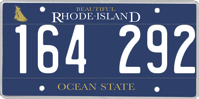 RI license plate 164292