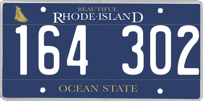 RI license plate 164302