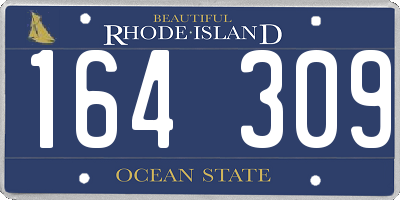 RI license plate 164309