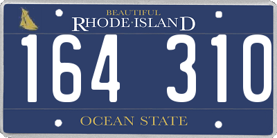 RI license plate 164310