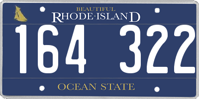 RI license plate 164322