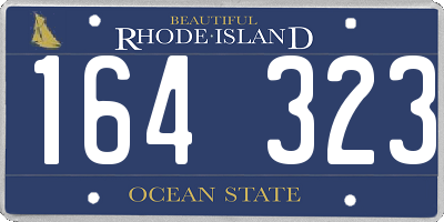 RI license plate 164323