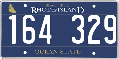 RI license plate 164329