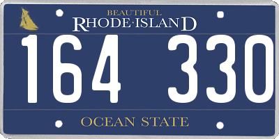RI license plate 164330