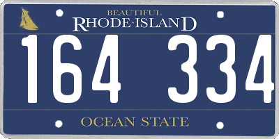 RI license plate 164334