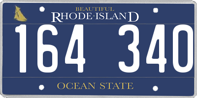 RI license plate 164340