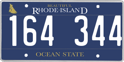 RI license plate 164344