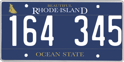RI license plate 164345