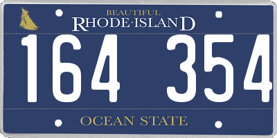 RI license plate 164354