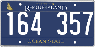 RI license plate 164357