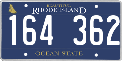 RI license plate 164362