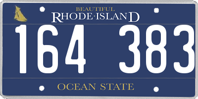 RI license plate 164383