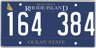 RI license plate 164384
