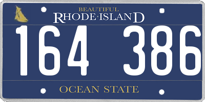 RI license plate 164386