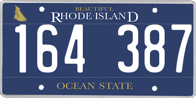 RI license plate 164387