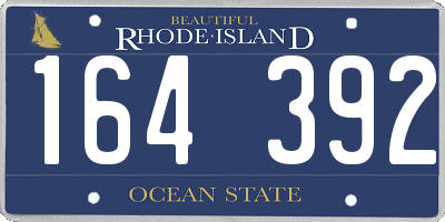 RI license plate 164392