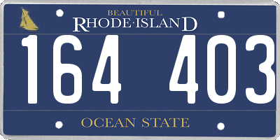 RI license plate 164403