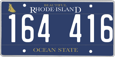 RI license plate 164416