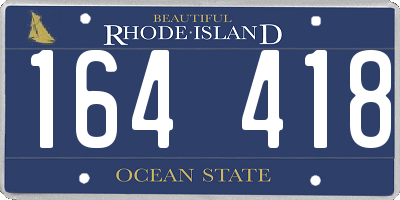 RI license plate 164418