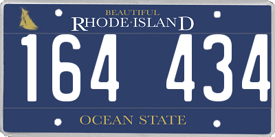 RI license plate 164434