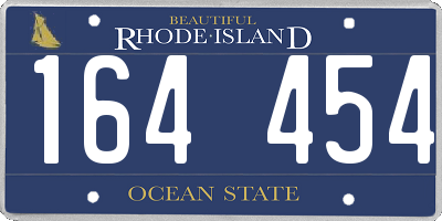 RI license plate 164454