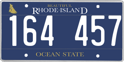 RI license plate 164457
