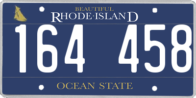 RI license plate 164458