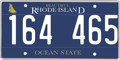 RI license plate 164465