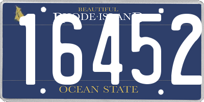 RI license plate 16452