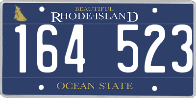 RI license plate 164523