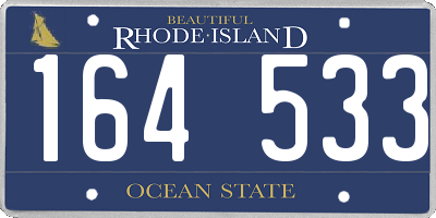 RI license plate 164533