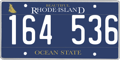 RI license plate 164536