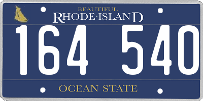 RI license plate 164540