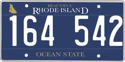 RI license plate 164542