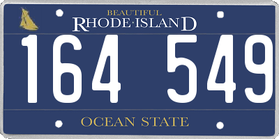 RI license plate 164549