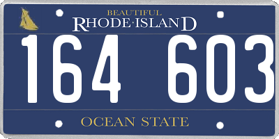 RI license plate 164603