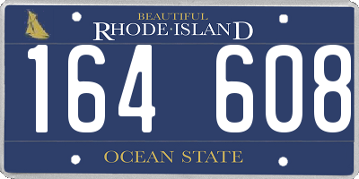 RI license plate 164608