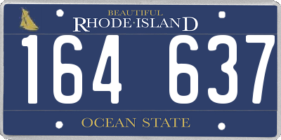 RI license plate 164637