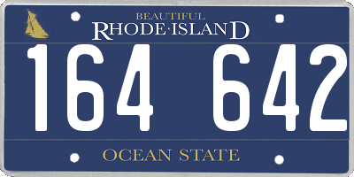 RI license plate 164642
